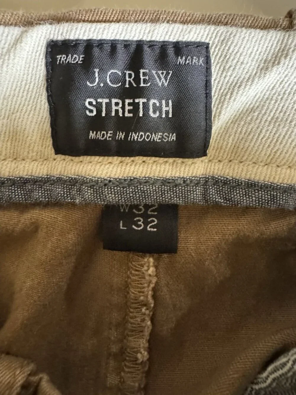 J.Crew Stretch Chino Pants 32x32 Brown Tan Slim Straight Casual